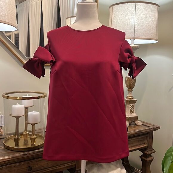 Ted Baker London Cold Shoulder Bow Sleeves Ted Size 4/US 10 - Picture 1 of 8